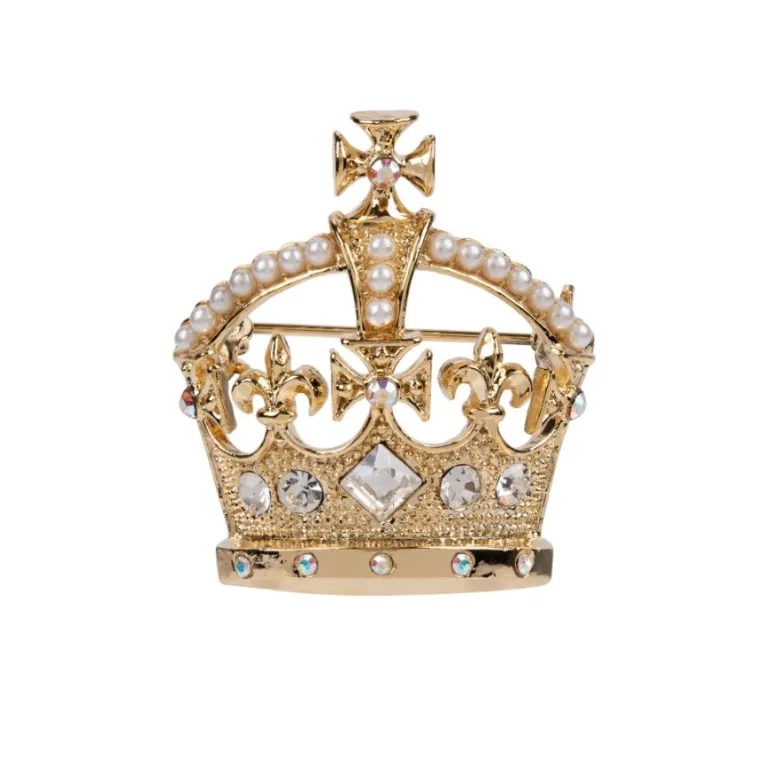 Gold Crown Brooch